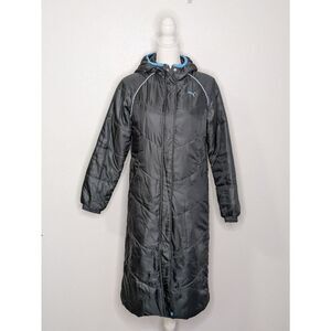 Vtg PUMA Hooded Bench Long Coat Puffer Jacket Womens Small